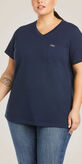 Rebar Cotton Strong V-Neck T-Shirt Front Plus